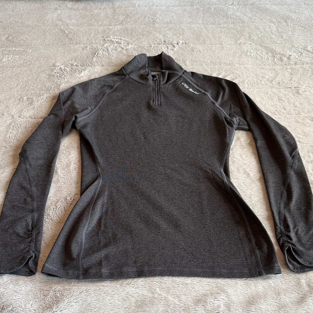 Under Armour Fitted Cold Gear Women's Small Quarter Zip Charcoal Long Pull Over